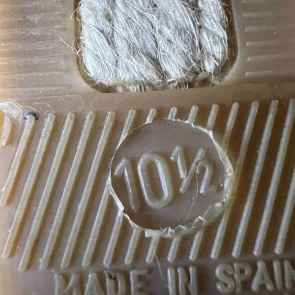 Womens Tory Burch Espadrille Ivory Canvas Wedge Heels Size 10.5 M GUC - Picture 6 of 6